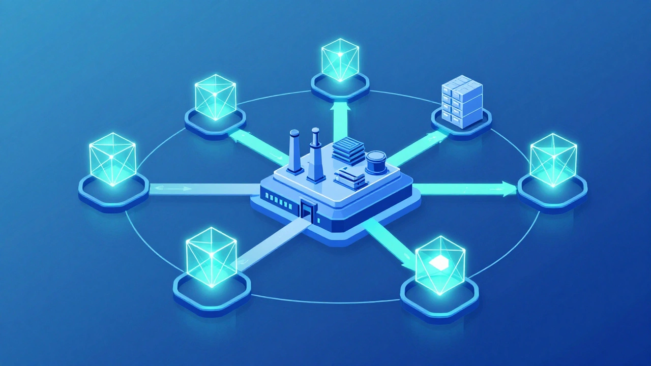 Abstract visualization of a diversified and resilient supply chain network