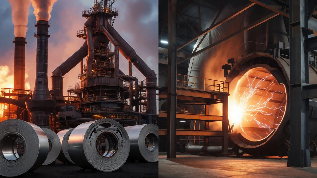 Comparison of Cleveland-Cliffs blast furnaces and Nucor electric arc furnaces.